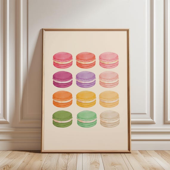 Physical Poster Retro Colourful Macaron Kitchen Food Wall Art Decor Home Trendy Print
