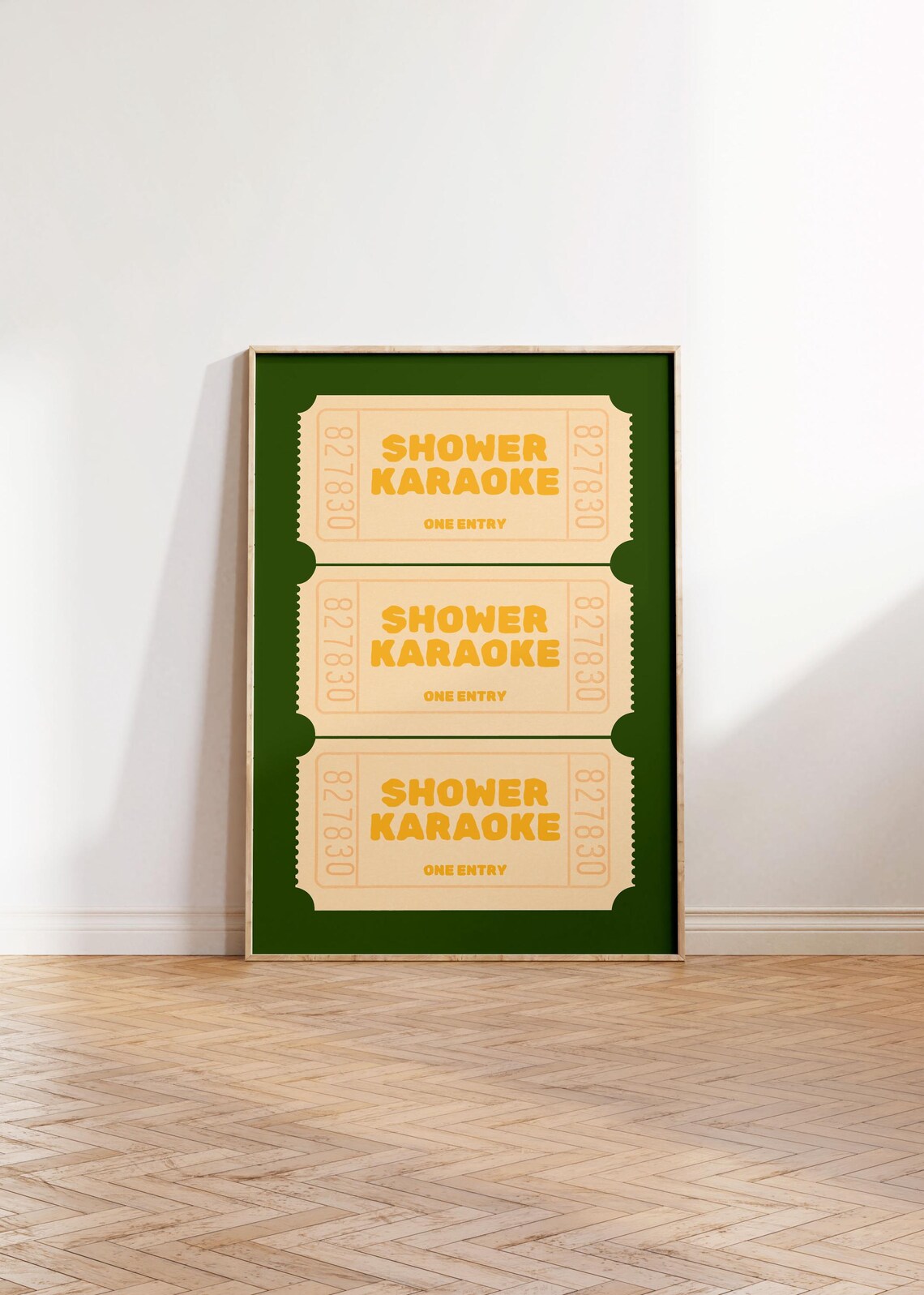 Retro Shower Karaoke Funny Bathroom Art Print
