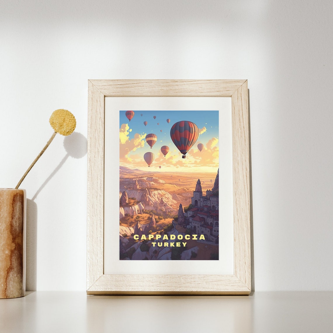 Cappadocia Turkey Hot Air Balloons Over Sunrise Valleys Travel Poster - Image 3