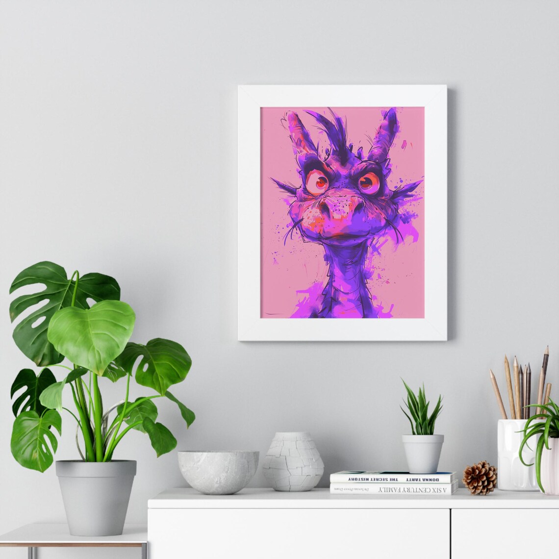 Dragon Framed Art Print Enchanting Wall Art Vivid Dragon Home Decor Gift For Fantasy Lovers Unique And Cute Art Print Cute Character - Image 4