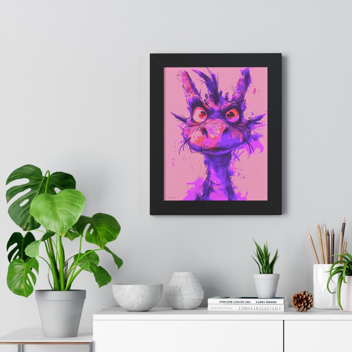 Dragon Framed Art Print Enchanting Wall Art Vivid Dragon Home Decor Gift For Fantasy Lovers Unique And Cute Art Print Cute Character - Image 2