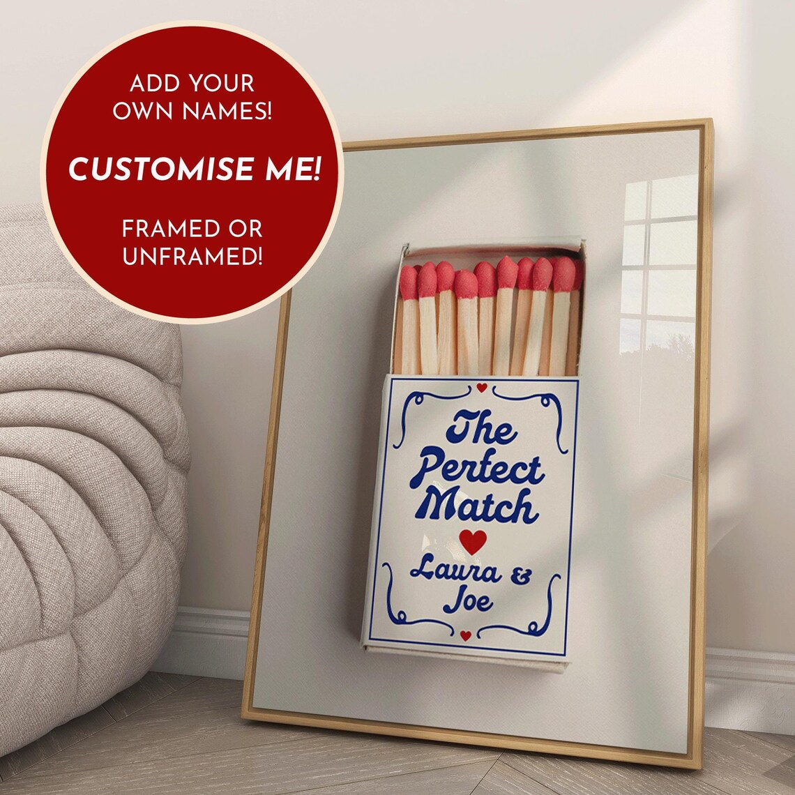 Personalized Gift For Couple Custom Matchbox Poster