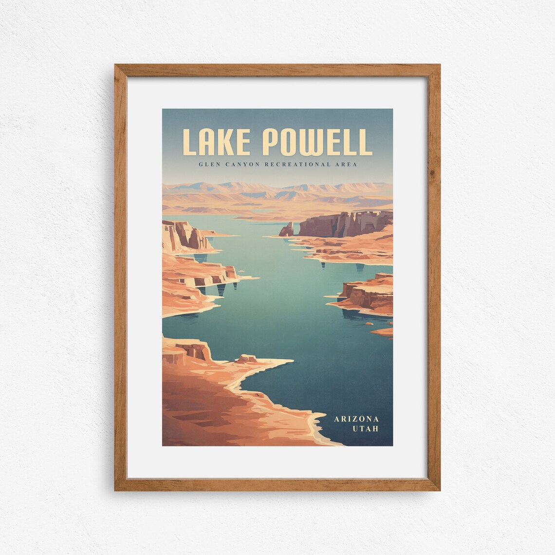 Lake Powell California Travel Poster, USA Travel Art - Image 3
