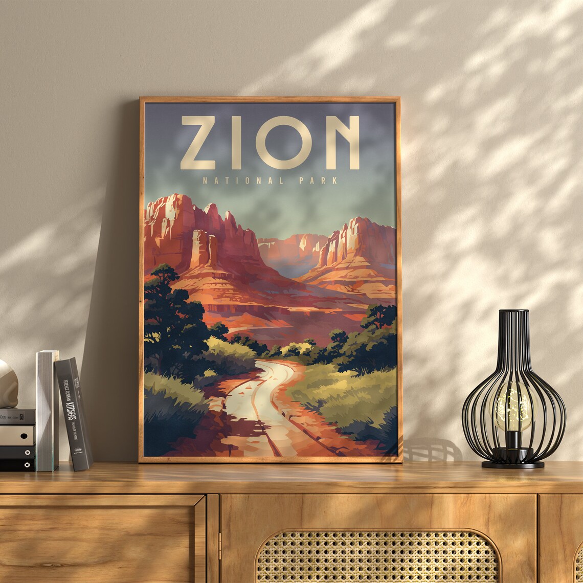 Zion National Park Vintage Travel Poster, Utah