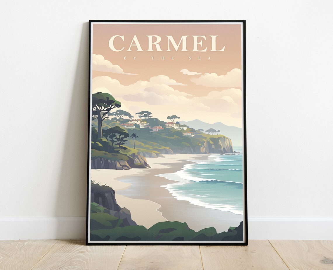 Carmel By The Sea Travel Poster, California Art Print