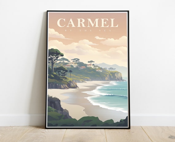 Carmel By The Sea Travel Poster, California Art Print