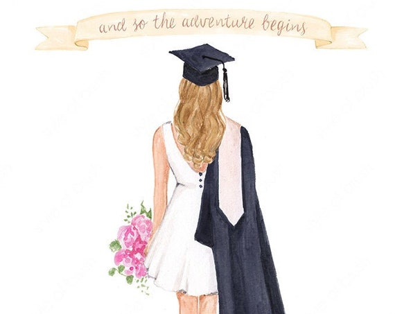 Graduation Gift Print Graduation Day Art Gift Graduation Card Fashion Illustration