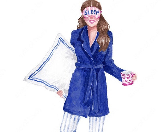 Sleep Fashion Illustration Beauty Illustration Relax Print Pajamas Fashion Illustration
