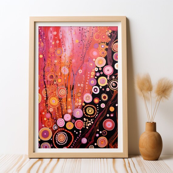 Dreamtime Aboriginal Inspired Abstract Dot Art