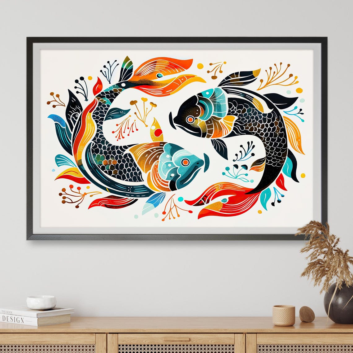 Pisces Fish Zodiac Abstract Art Print