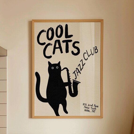 Cool Cats Jazz Club, Vintage Music Poster