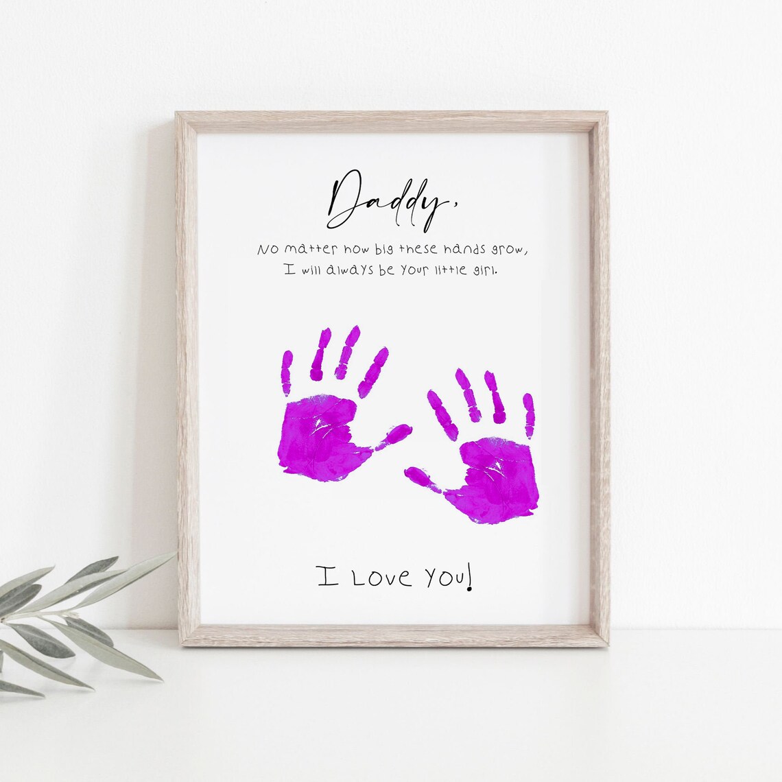 No Matter How Big These Hands Handprint Keepsake Art Print - Image 3