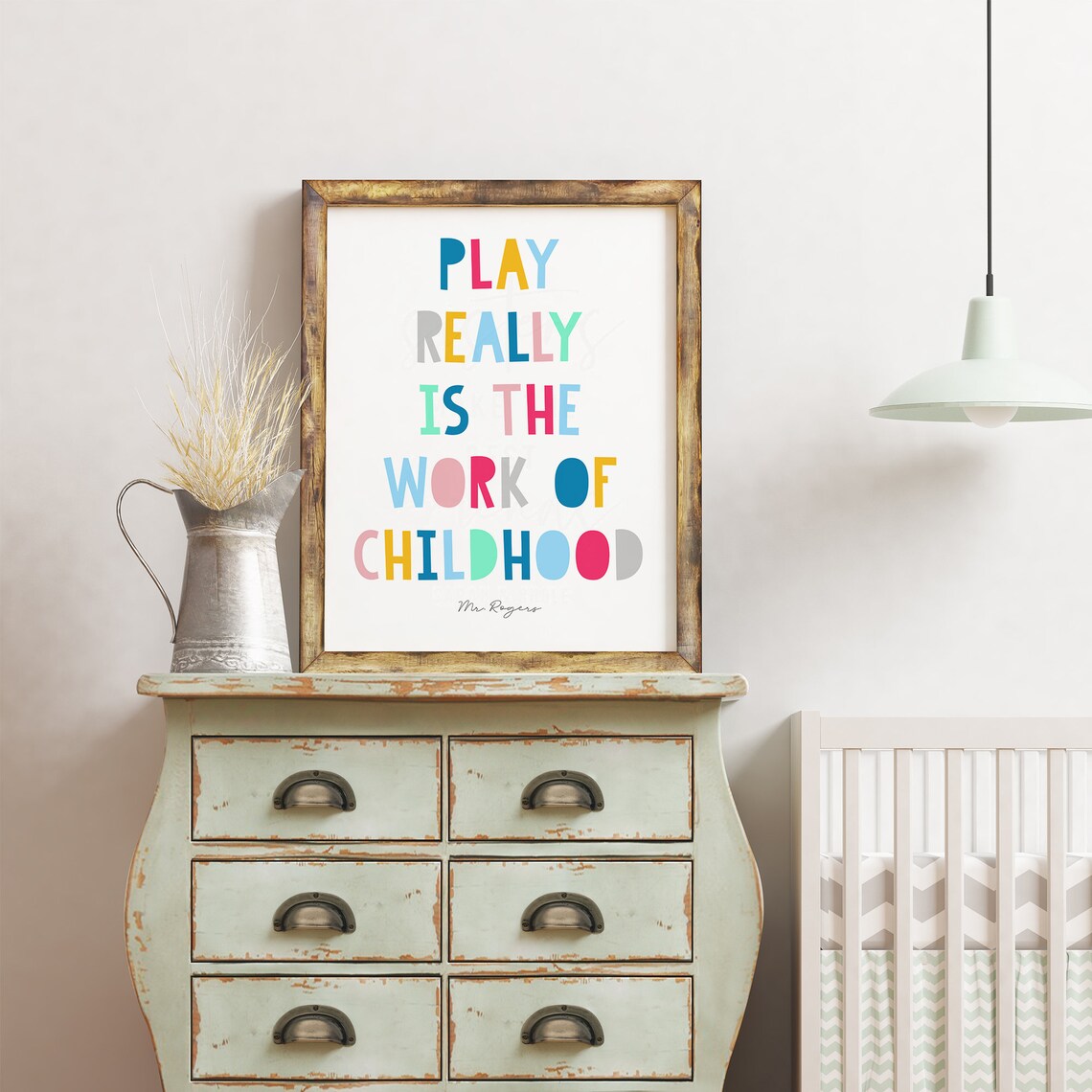Play Is the Work of Childhood, Mr Rogers Quote Print - Image 3