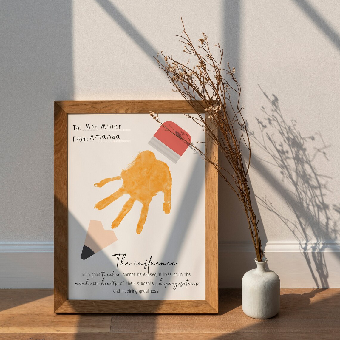 Teacher Appreciation Handprint Keepsake Gift Print - Image 2