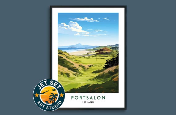 Portsalon Golf Course Poster Print Wall Art Ireland Framed Unframed Canvas Travel Gift