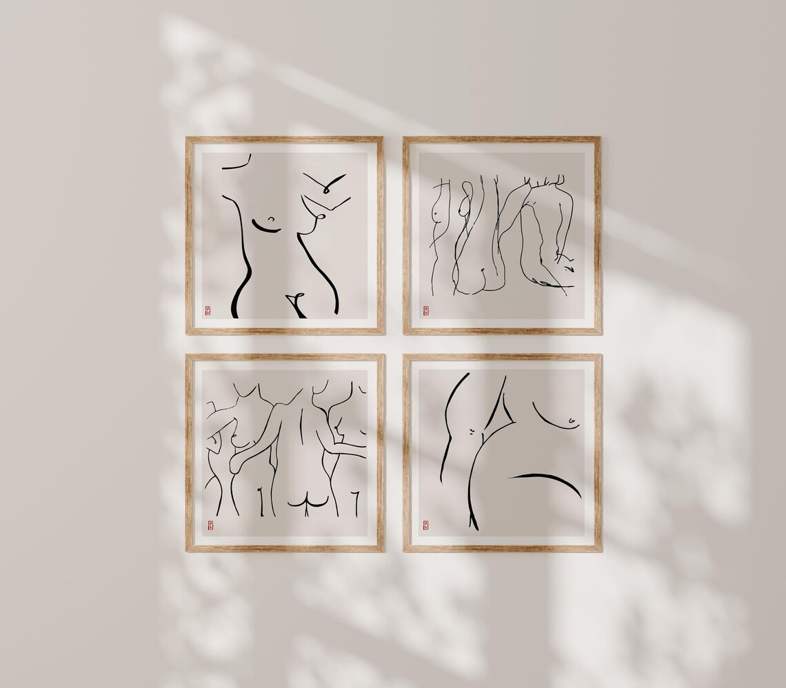 Figure No. 16 Woman Figure Drawing Art Print - Image 2