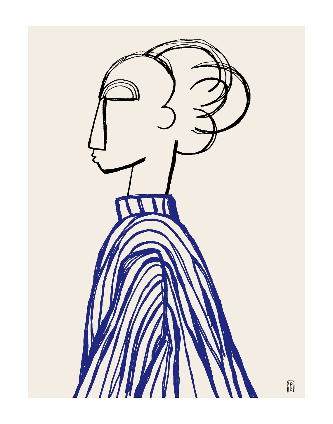 Jolie Gicle Abstract Figure Drawing Art Print - Image 2