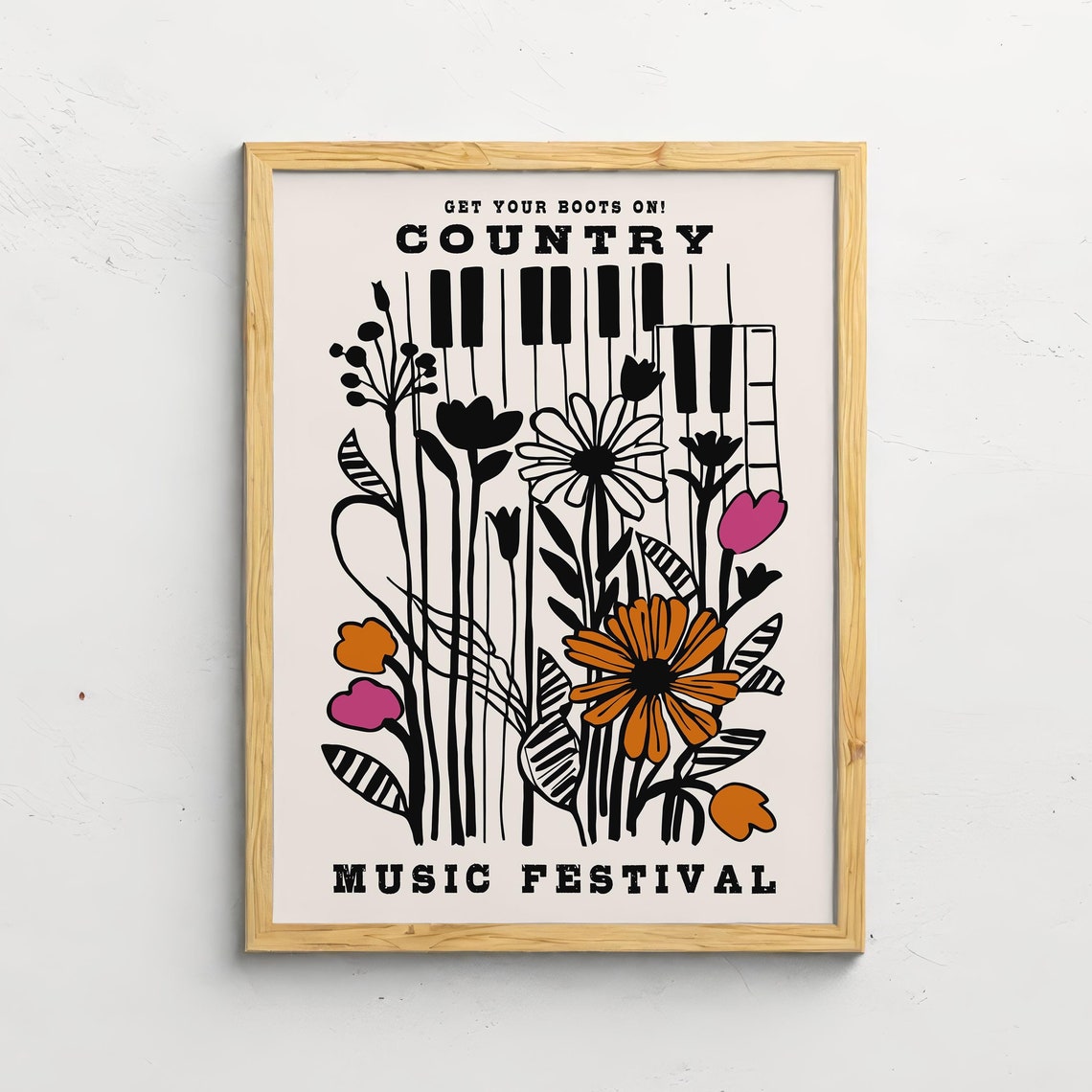 Country Music Poster Vintage Music Poster Western Wall Art Nashville Concert Poster Farmhouse Decor Country Music Fan Cowboy Wall Art
