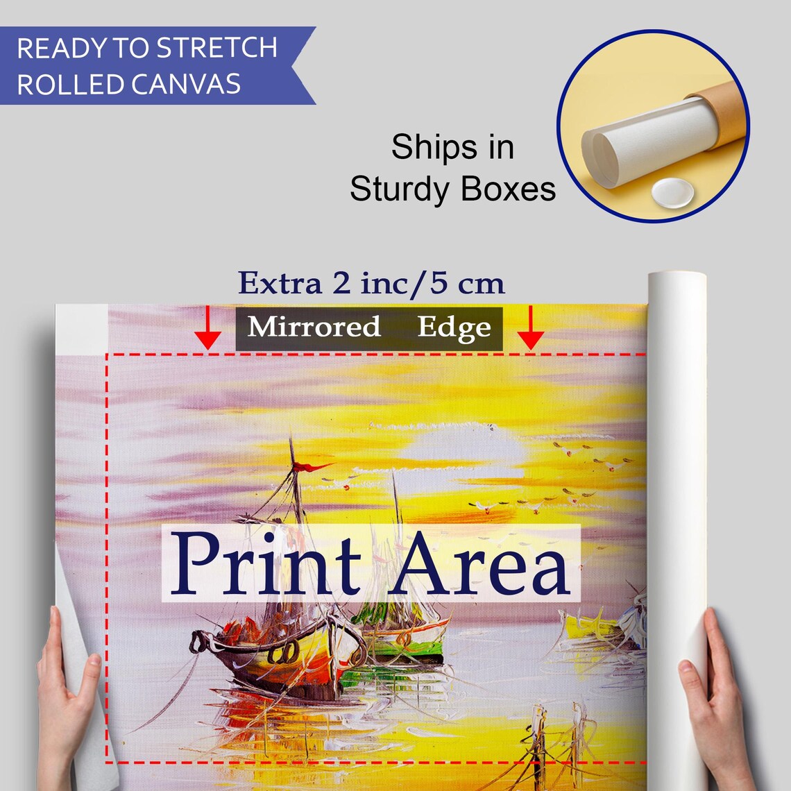Sailboats Sunset Harbor Golden Sky Impressionist Seascape Poster - Image 4
