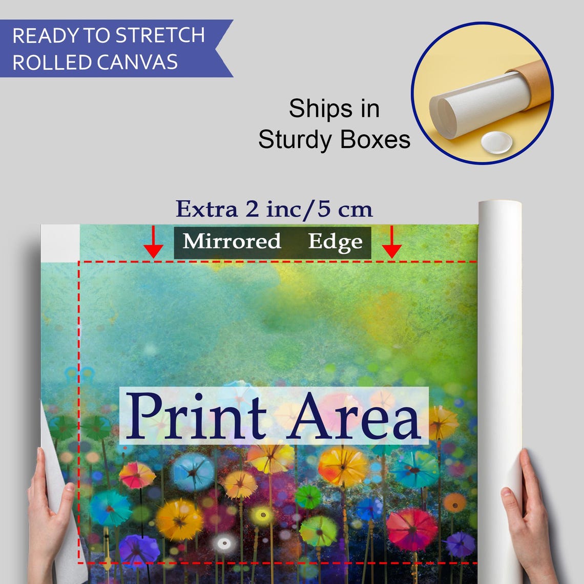 Abstract Rainbow Dandelion Flowers Watercolor Colorful Meadow Poster - Image 4
