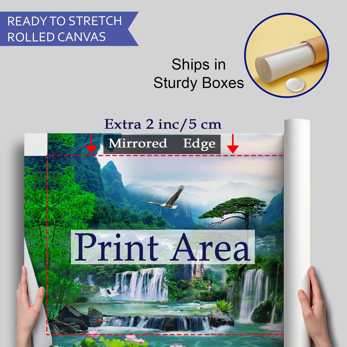 Waterfall View Nature Decor Art Print - Image 4