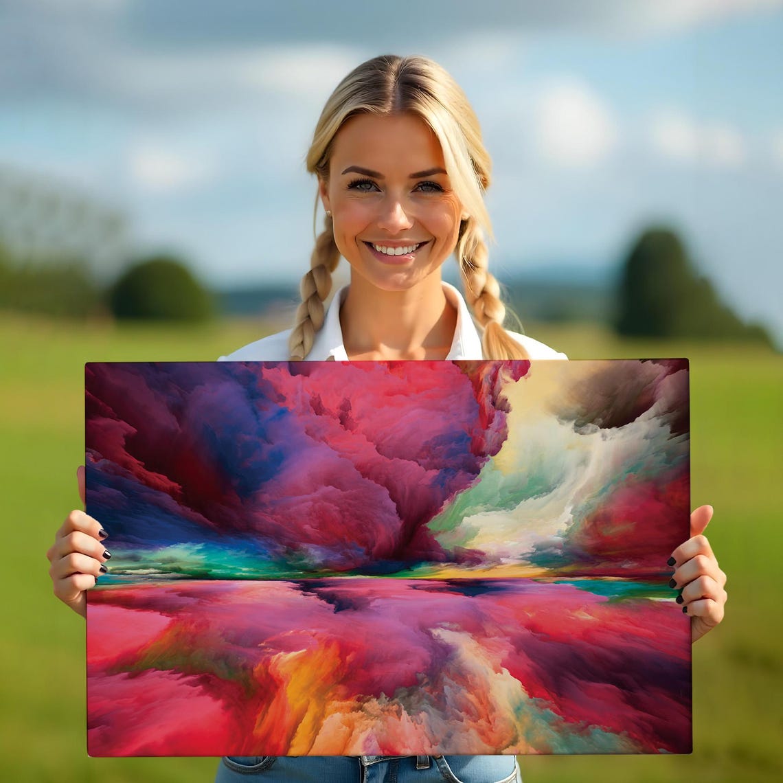 Imagination Clouds Decorative Wall Art Abstract Print Framed Wall Art Large Wall Art Housewarming Gifts - Image 5