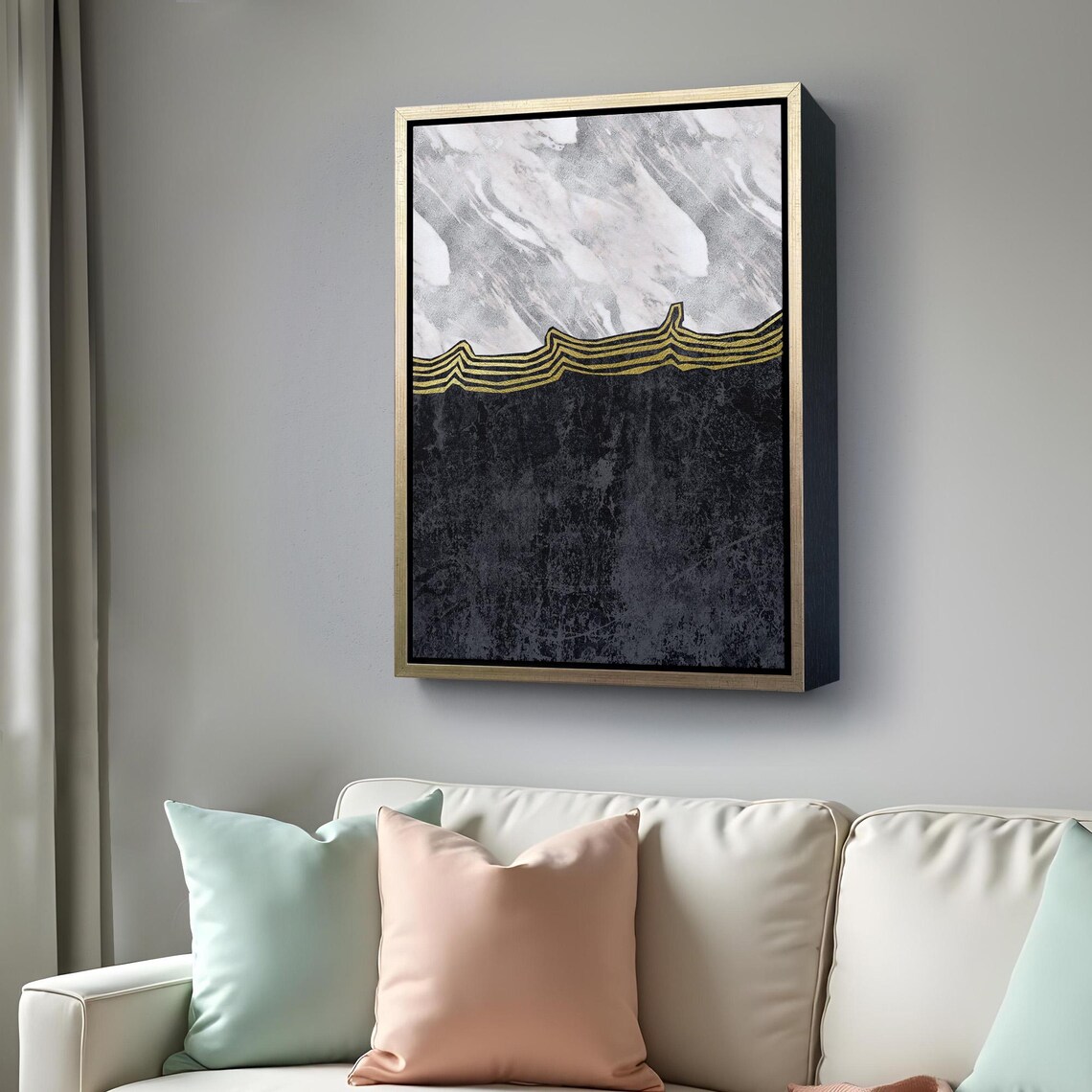 Black And White Marble Pattern Abstract Modern Art - Image 4