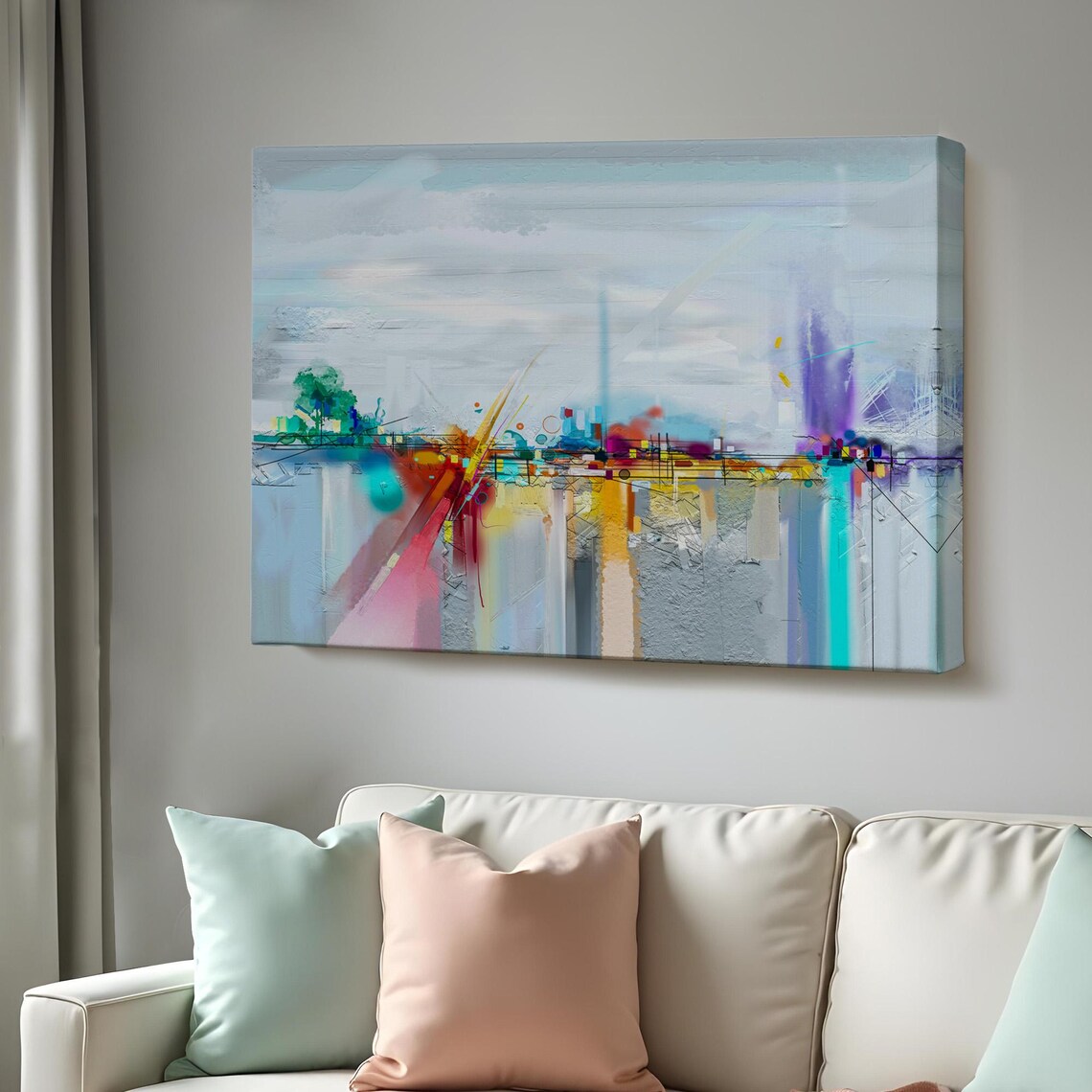 Brush Stroke Abstract Oil Painting Style Decorative Wall Art Abstract Wall Art Framed Wall Art Large Wall Art