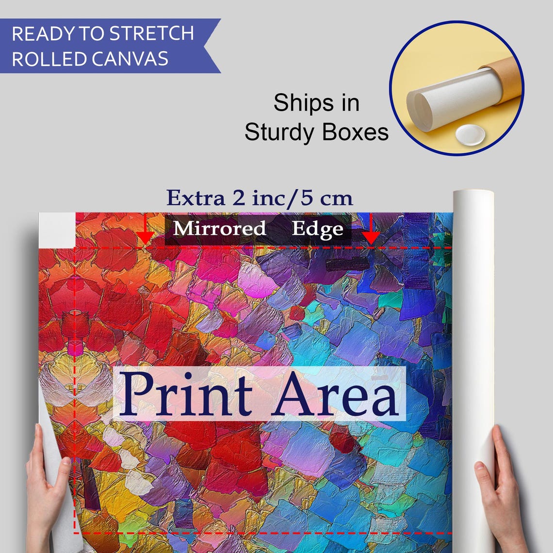 Abstract Heart Mosaic Red Blue Impasto Texture Modern Art Poster - Image 4