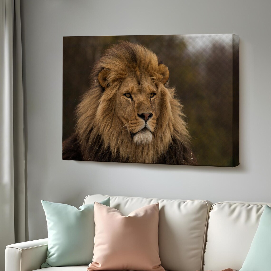 Majestic Wild Male Lion Portrait Wildlife Photography Art Poster