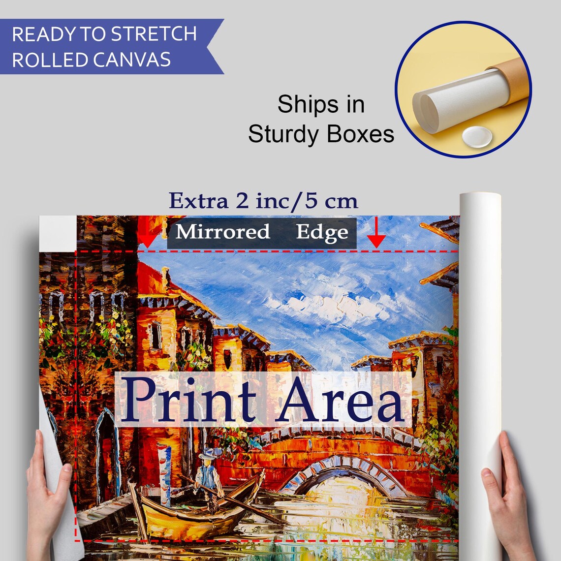 Venice Italy Canal Stone Bridge Gondolier Impressionist Poster - Image 4