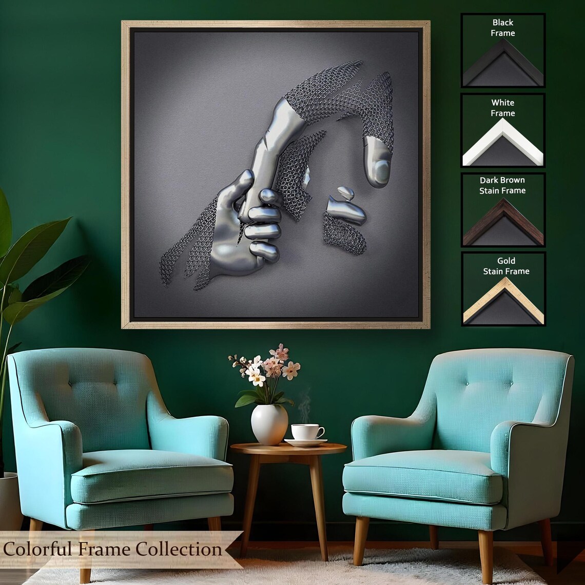 Metallic Effect 3D Poster, Modern Wall Decor - Image 2