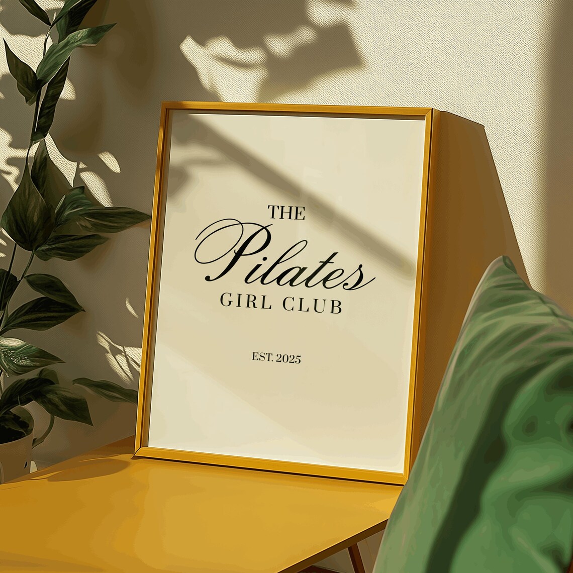 The Pilates Girl Club Est 2025 Elegant Script Fitness Poster - Image 2
