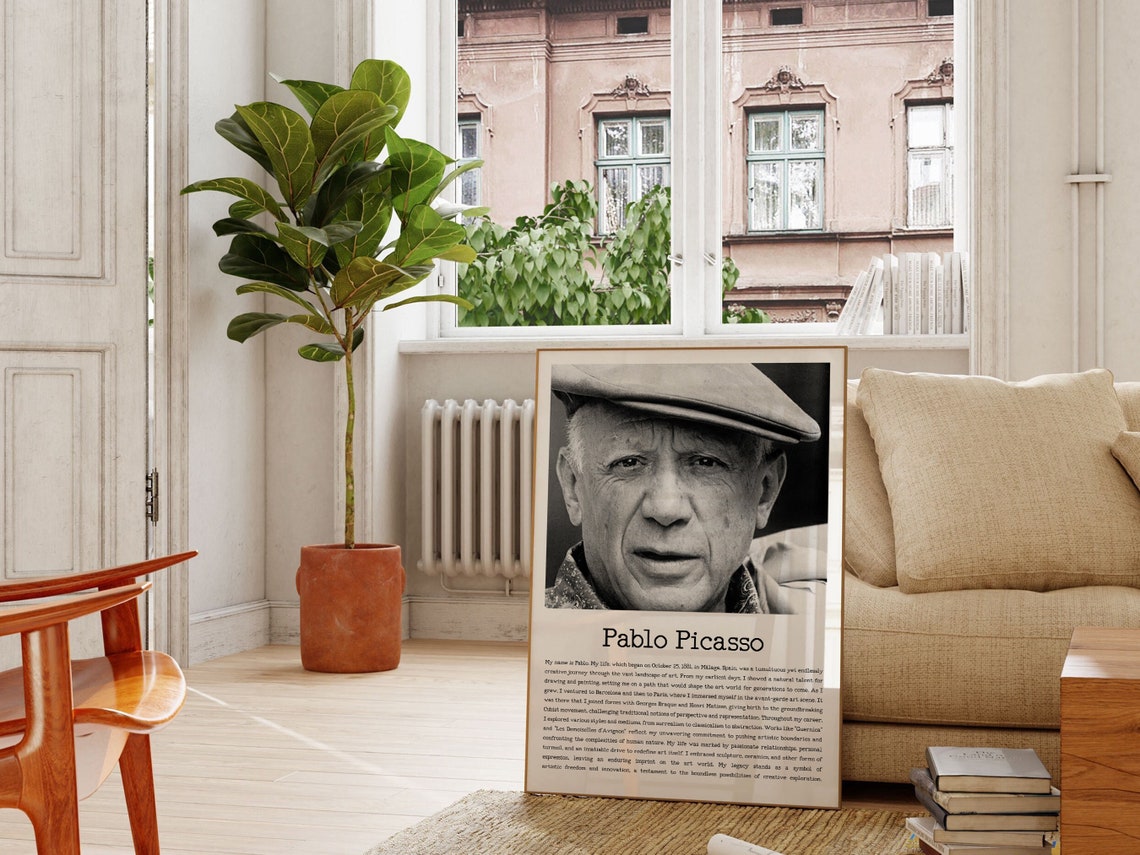 Pablo Picasso Autobiography Print With His Short Life Story With His Own Narrative Wall Art Instant - Image 2