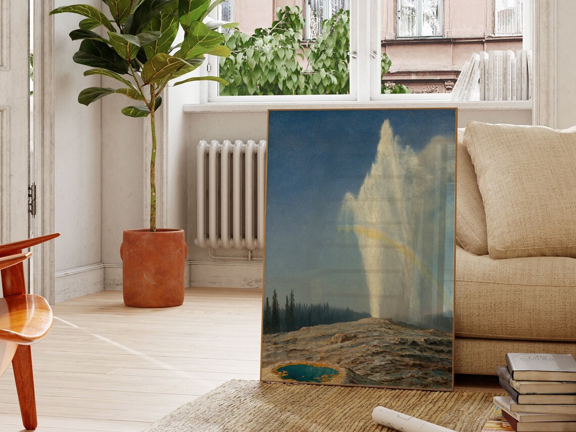 Albert Bierstadt Old Faithful Erupting Geyser Yellowstone Poster - Image 3