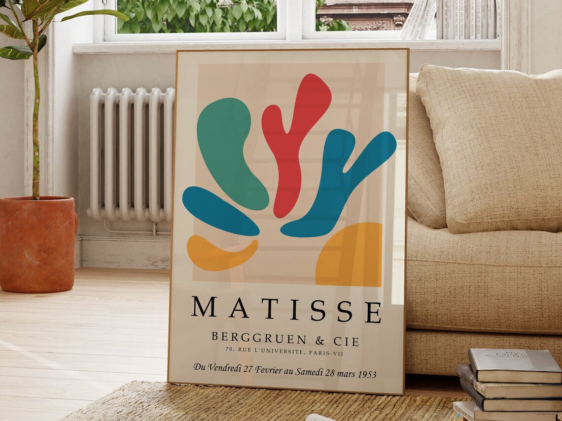 Henri Matisse 1953 Cutout Art Exhibition Poster with Bold Shapes