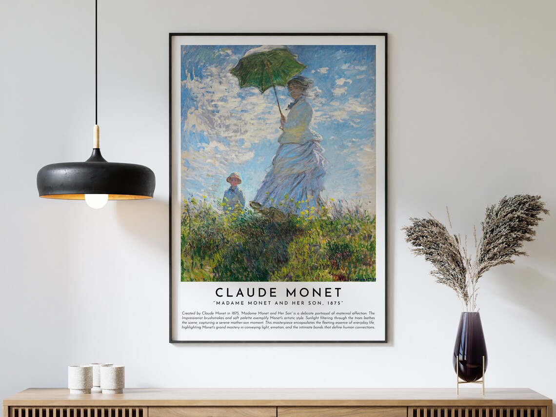 Claude Monet Madame Monet and Her Son 1875 Impressionist Umbrella Poster - Image 3