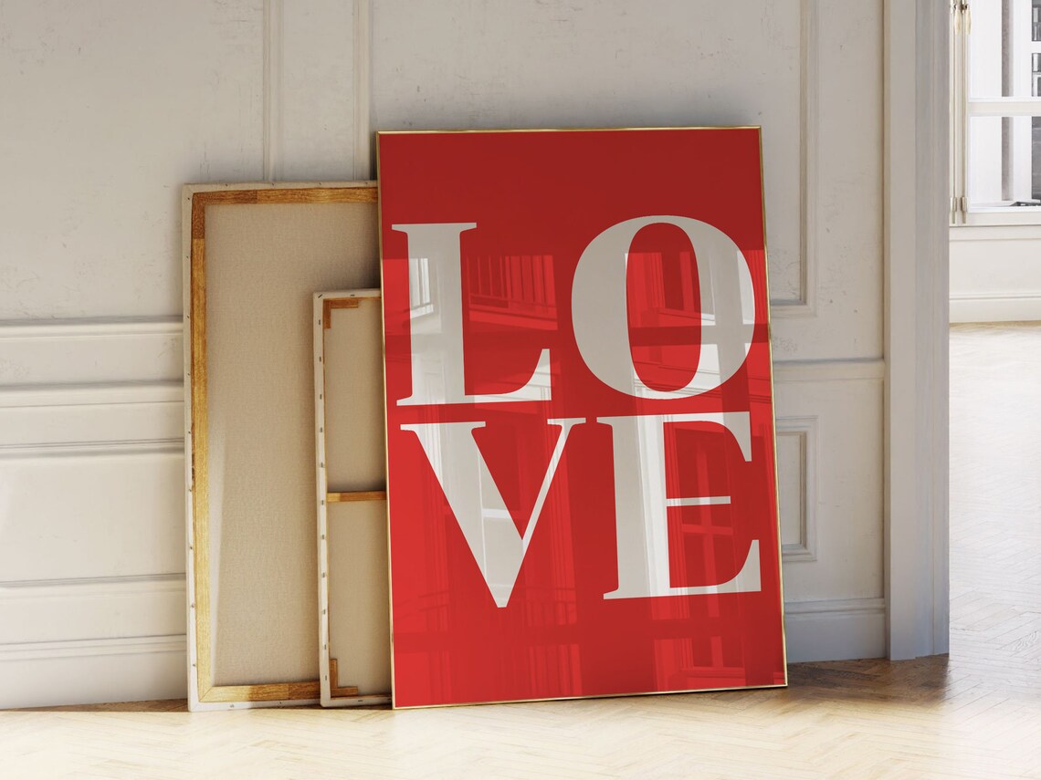 Love Poster, Retro Style Typography - Image 2