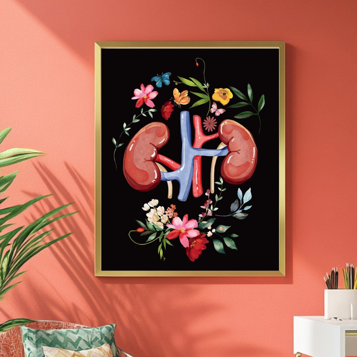 Human Anatomy Kidney Print, Medical Office Art