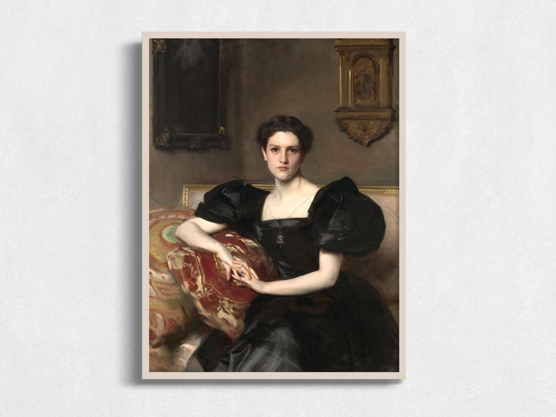 Vintage Woman Portrait Art Print, Portrait Wall Art