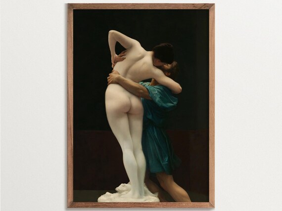Altered Art Print, Moody Nude Painting