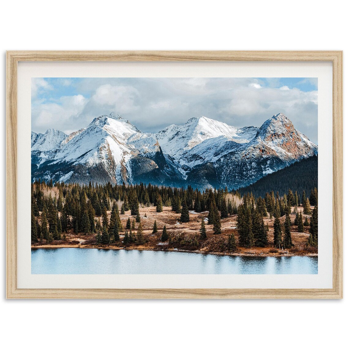 Rocky Mountain Print, Colorado Forest Lake Travel Poster