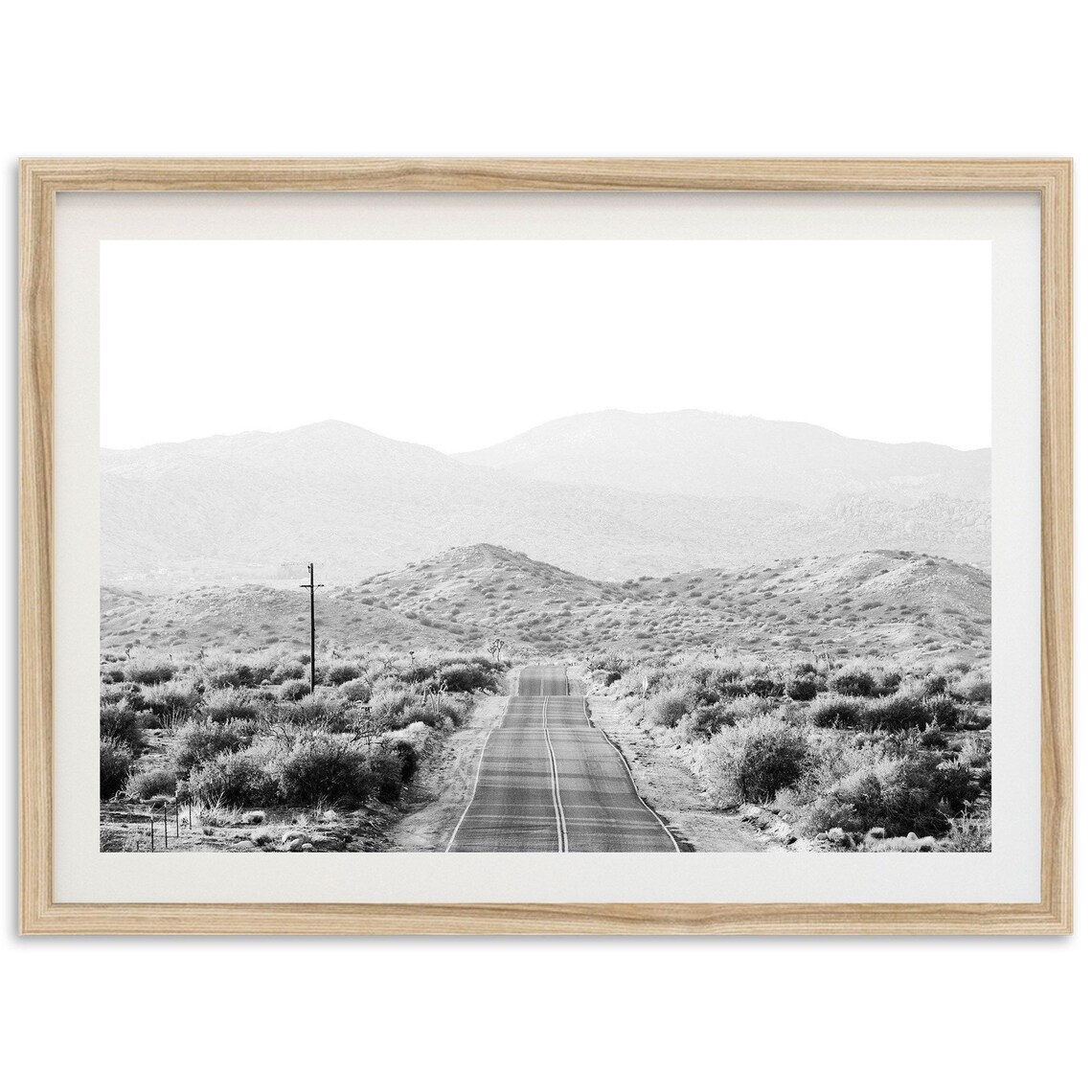 Joshua Tree Black And White Travel Poster, Landscape