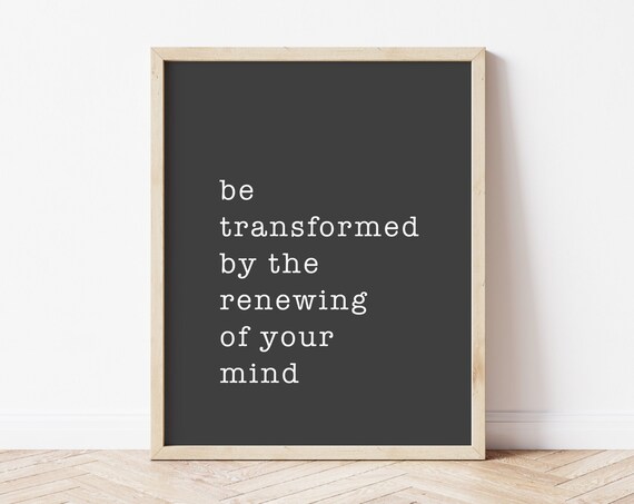 Be Transformed By The Romans 122 Bible Verse Wall Art Scripture Signs Christian Gifts Minimalist Decor
