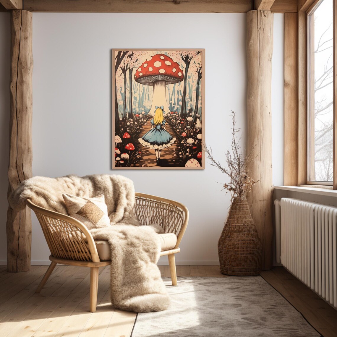 Mushroom Wonderland Vintage Fairy Tale Art Print - Image 2