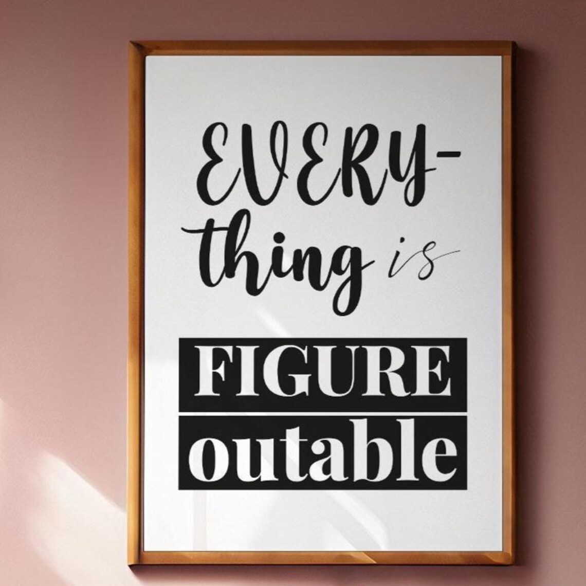 Everything Is Figureoutable Quote, Motivational Art Print