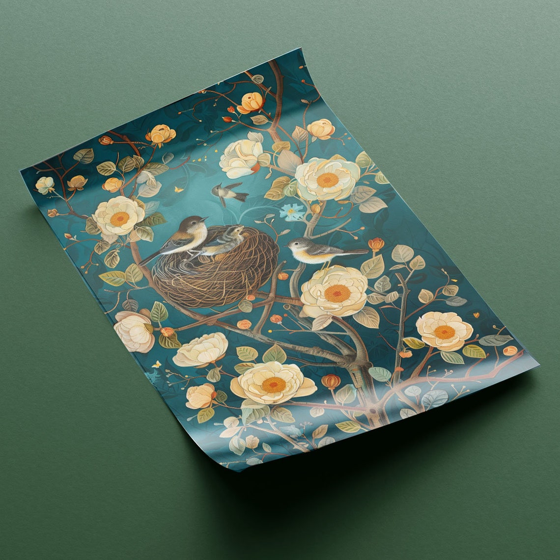 Bird Picture Art Print With Turquoise Color Poster Of Paintings For Bird Lovers Picture To Frame Wall Art For Living Room Bedroom - Image 2