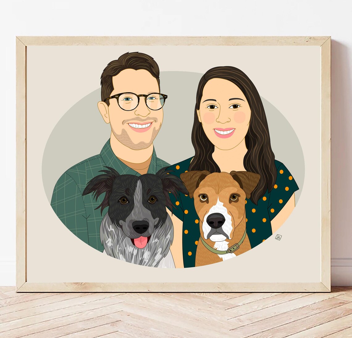 Gift Certificate Couples Portrait With 2 Pets - Image 5