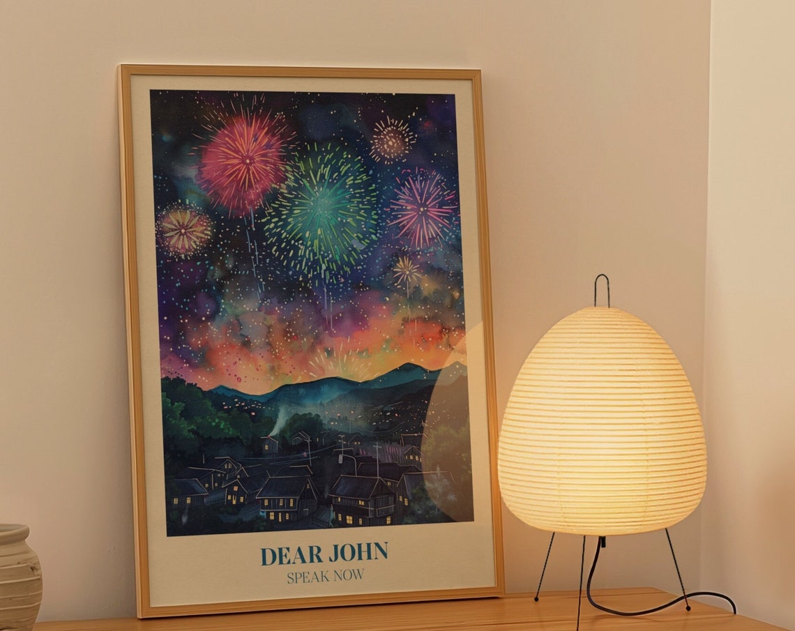 Taylor Swift Dear John Speak Now Fireworks Village Night Poster