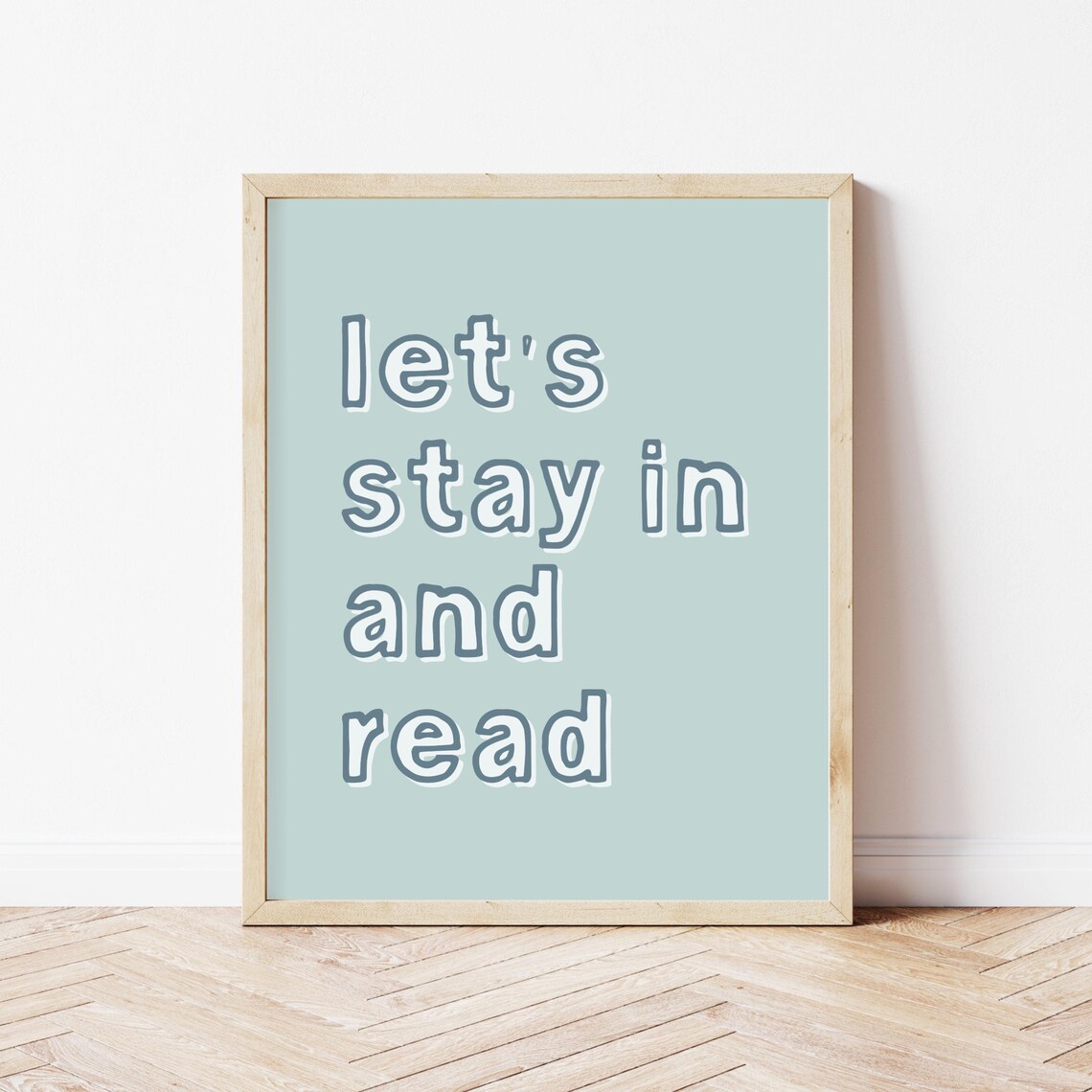 Lets Stay In and Read Tonight Minimalist Bookish Quote Wall Art - Image 3